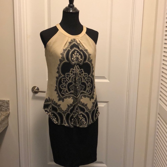 New York & Company Tops - NY& Company Black & tan paisley sleeveless shirt